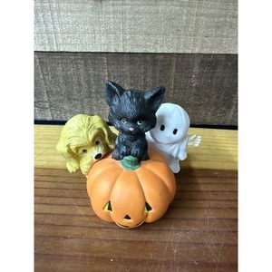 Ruth Morehead Halloween Figurine Teenie Halloweenies Black Cat Ghost Pumpkin